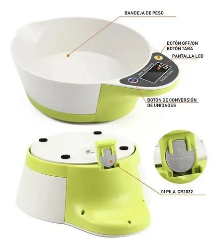 Balanza digital de cocina con bowl 5KG